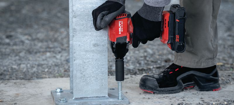 SIW 6-22 ½” Cordless impact wrench Power-class cordless impact wrench with 1/2 friction ring anvil for a wide range of concrete anchoring and steel or wood bolting (Nuron battery platform) Applications 1