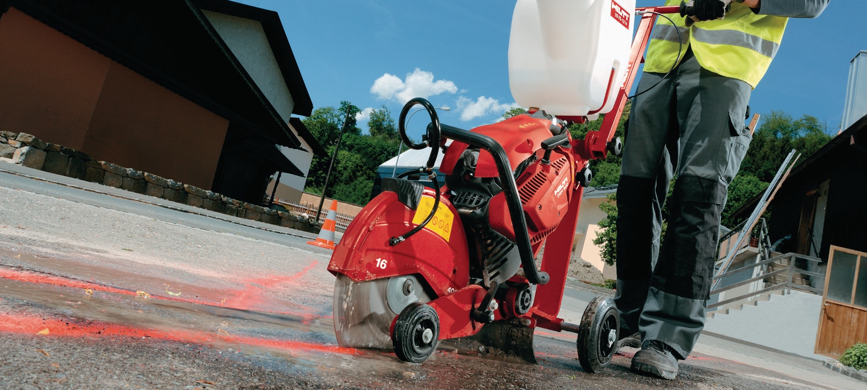 Hilti walk clearance behind concrete saw