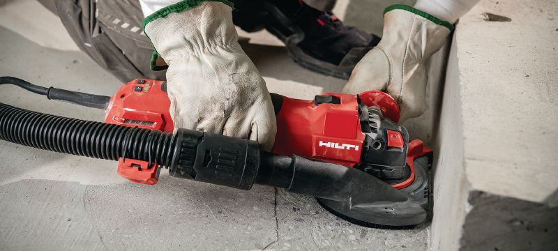 AG 125-20SE angle grinder Powerful 2000w angle grinder with variable speed and slide switch, for cutting and grinding in metal, concrete and masonry with discs up to 125mm Applications 1